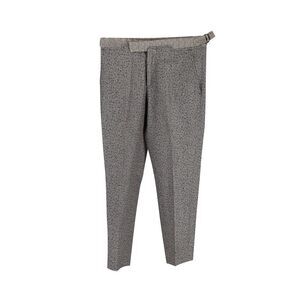 Dries Van Noten Printed Trousers in Grey Linen